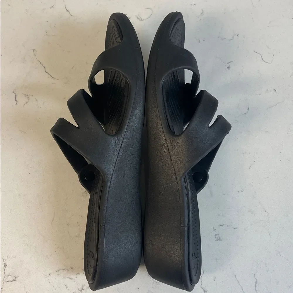 CROCS Patricia Wedge Sandals Black Size 11